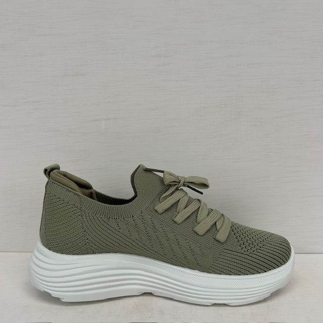 Casual sneakers met sportief design groen