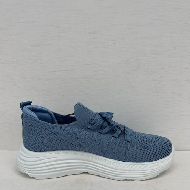 Casual sneakers met sportief design blauw