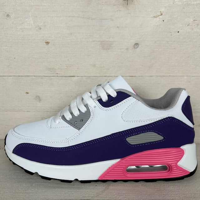 Air sneaker wit paars