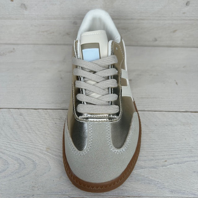 Gave sneaker met retrozool goud
