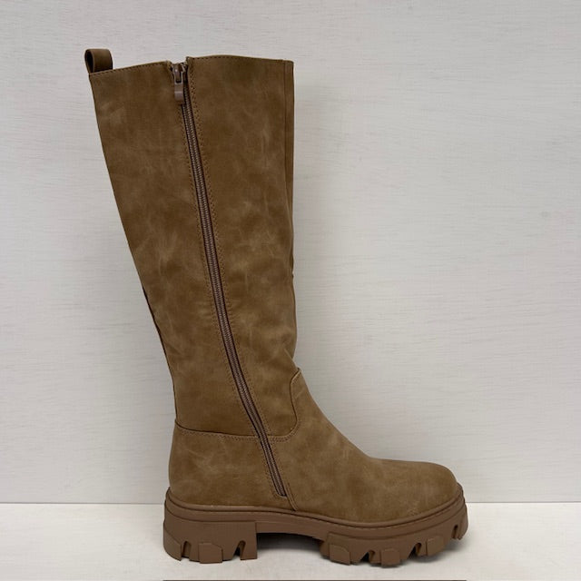 Geweldige laarzen met stoere zool khaki