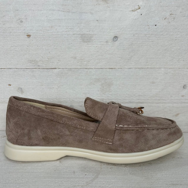 Suèdine espadrilles met detail khaki