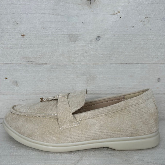 Suèdine espadrilles met detail beige