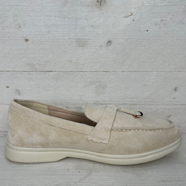 Suèdine espadrilles met detail beige
