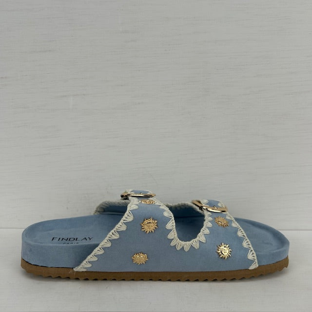 Leuke zomerse sandalen met studs blauw