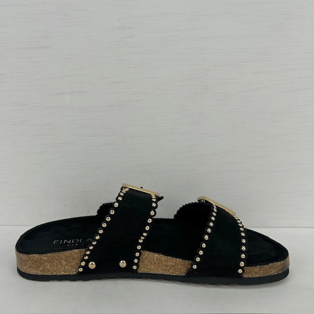 Zomerse sandalen met leuke afwerking zwart