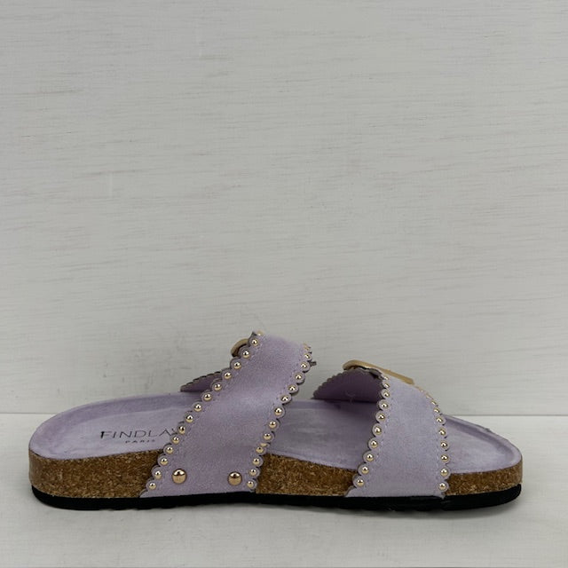 Zomerse sandalen met leuke afwerking paars