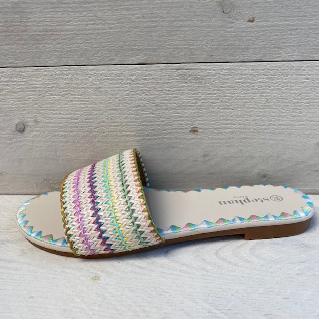 Kleurrijke slipper wit MAAT 36