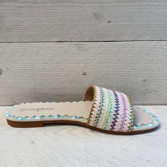Kleurrijke slipper wit