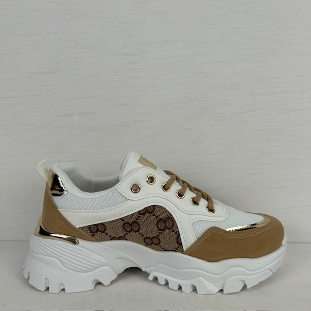 Stoere sneakers met sportieve look wit