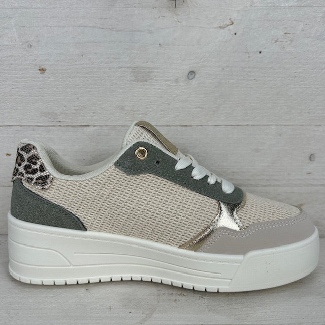 Sneaker met gaaf design groen