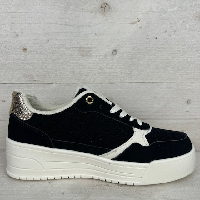 Sneaker met gaaf design zwart