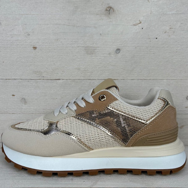 Sneaker met leuk detail beige