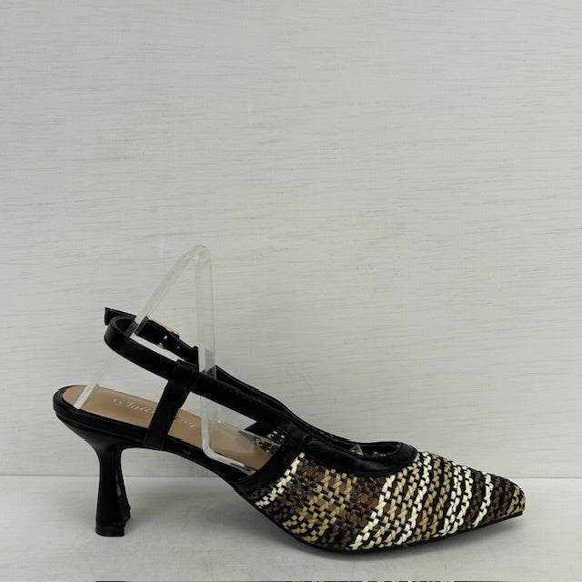 Slingbacks met gevlochten motief zwart