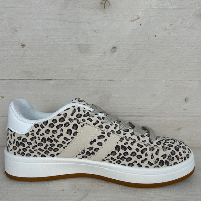 Retro sneaker met witte zool panter