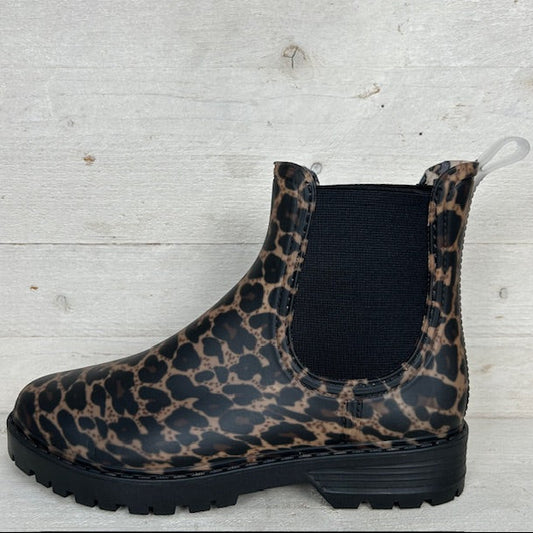 Trendy regenboots panter