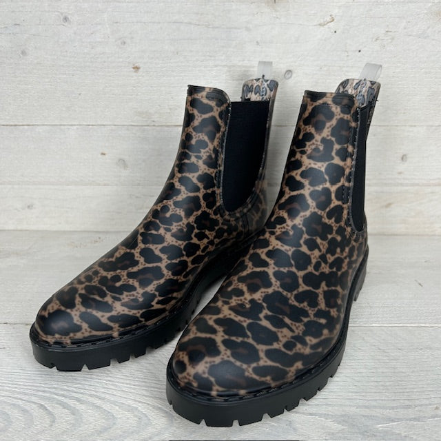 Trendy regenboots panter
