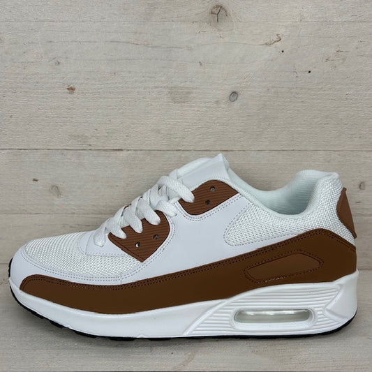Gave air sneakers wit camel (verkrijgbaar van maat 40 t/m maat 45)