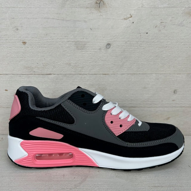 Gave air sneakers zwart grijs roze