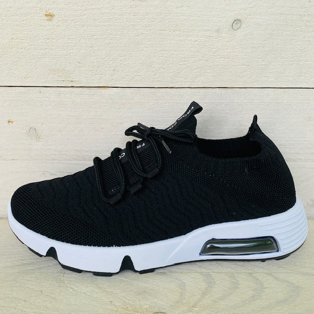 Instapsneakers met sierveters zwart
