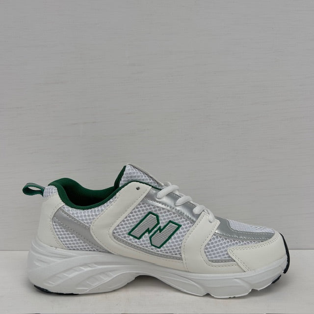 Sportieve sneakers met trendy design wit groen (Verkrijgbaar van maat 36 t/m maat 45)