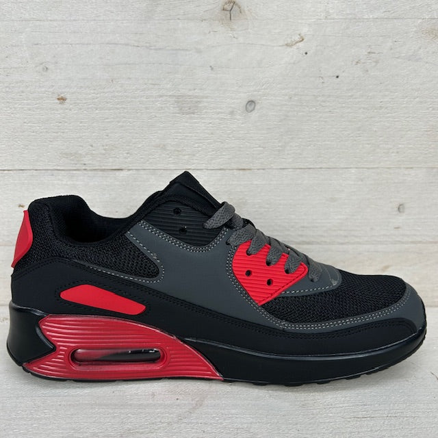 Gave air sneakers zwart grijs rood