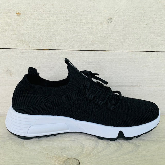 Instapsneakers met sierveters zwart