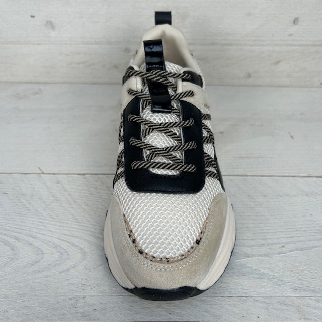 Posh by Poelman sneakers beige met zwart