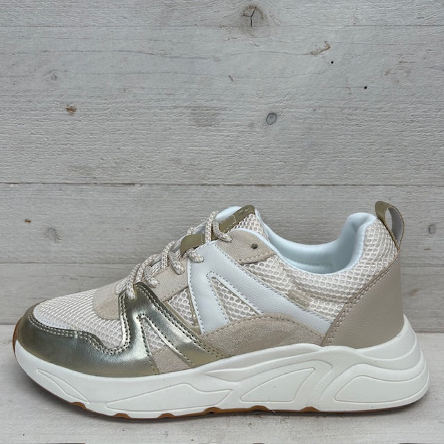 POSH by Poelman sneakers gold with beige