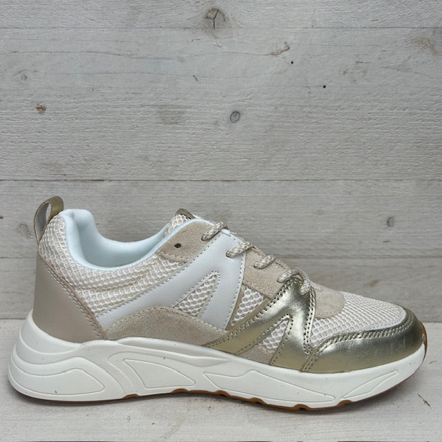 POSH by Poelman sneakers gold with beige