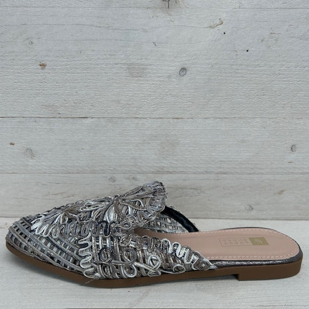 Kleurrijke gevlochten slippers goud