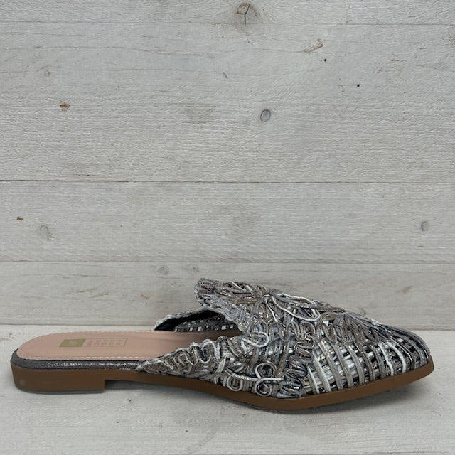 Kleurrijke gevlochten slippers goud