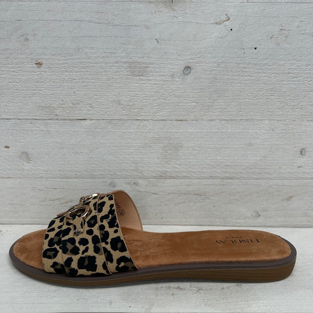 Slippers met gouden detail panter