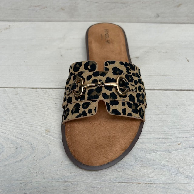 Slippers met gouden detail panter
