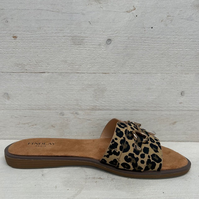 Slippers met gouden detail panter