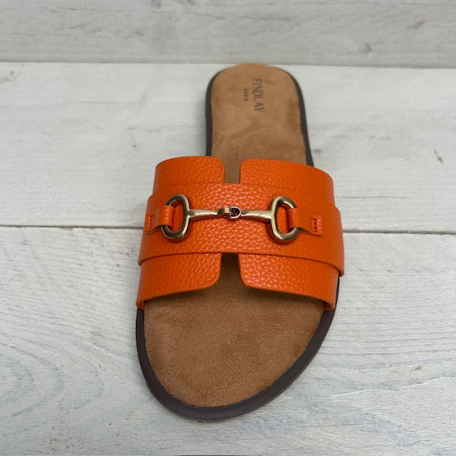 Slippers met gouden detail oranje