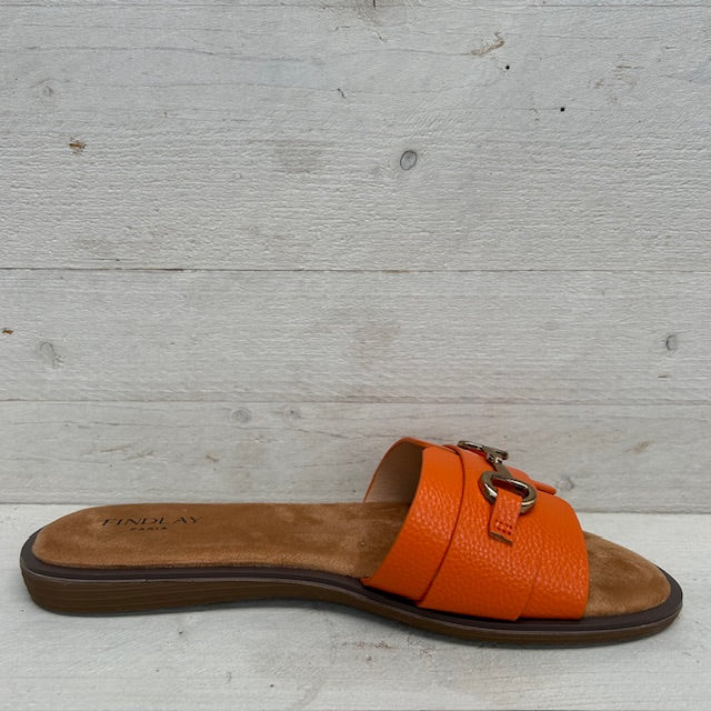 Slippers met gouden detail oranje