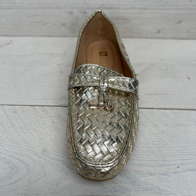 Fraai afgewerkte espadrilles goud