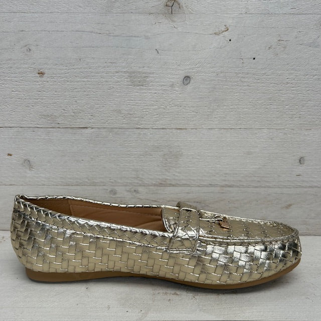 Fraai afgewerkte espadrilles goud
