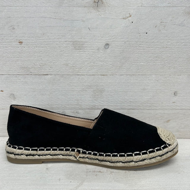 Espadrilles met gevlochten detail zwart