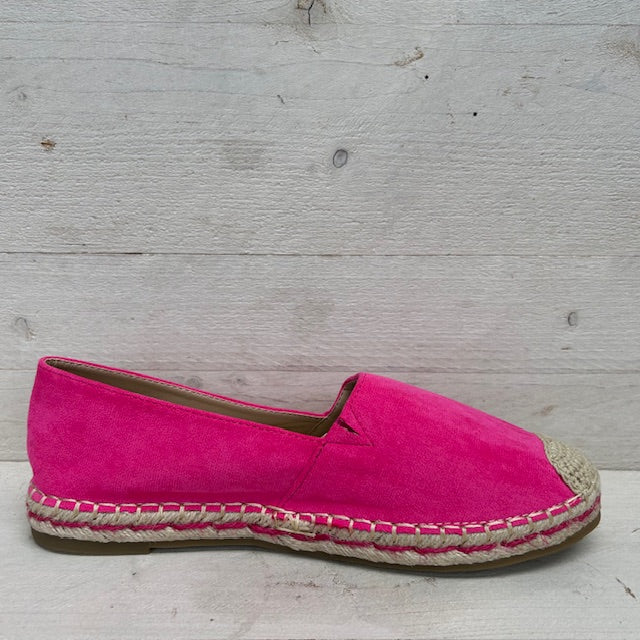 Espadrilles met gevlochten detail fuchsia
