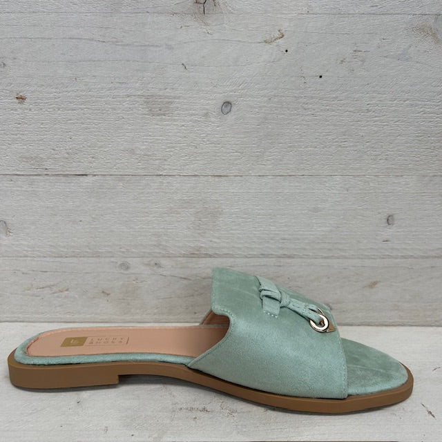 Slippers met suèdine afwerking groen
