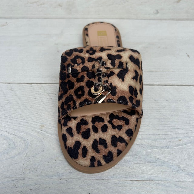 Slippers met suèdine afwerking panter