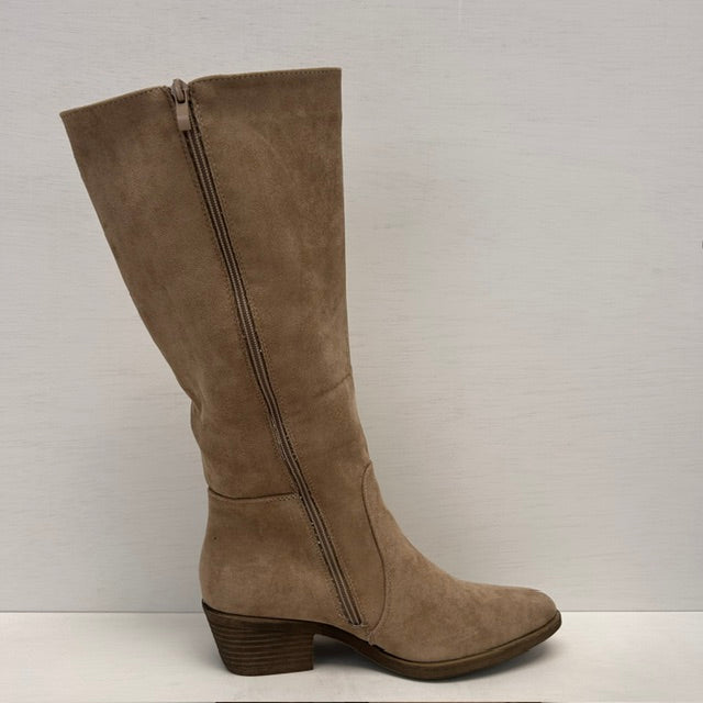 Geweldige suèdine cowboylaarzen met elastiek khaki