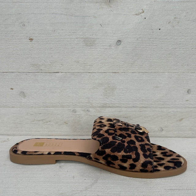 Slippers met suèdine afwerking panter