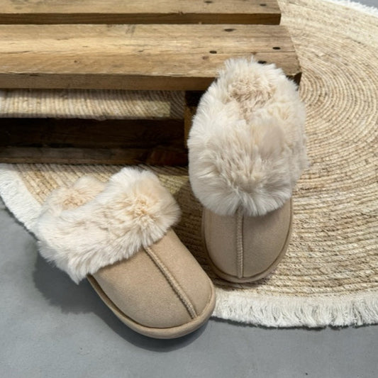 Cozy pantoffels beige