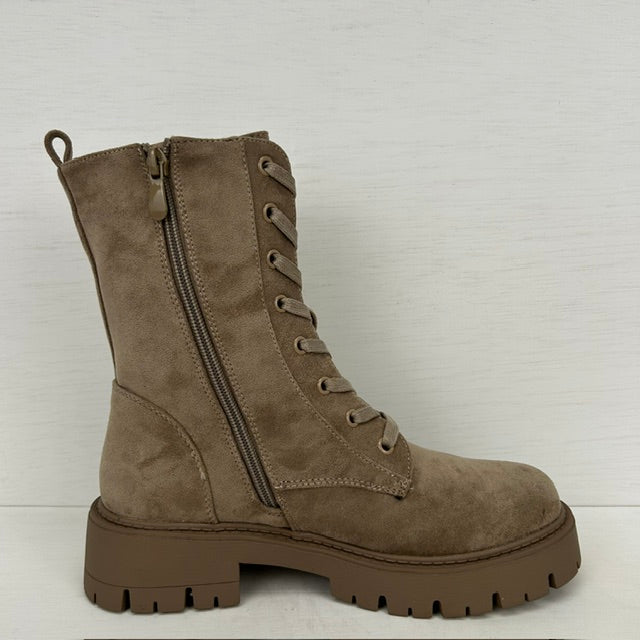 Gave veterboots met leuk design khaki