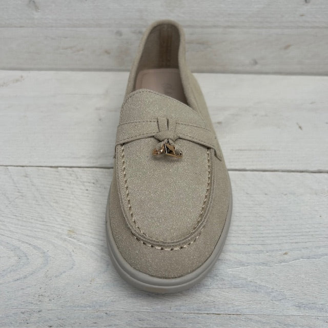 Suèdine espadrilles met leuke afwerking khaki