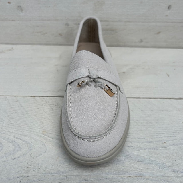 Suèdine espadrilles met leuke afwerking beige