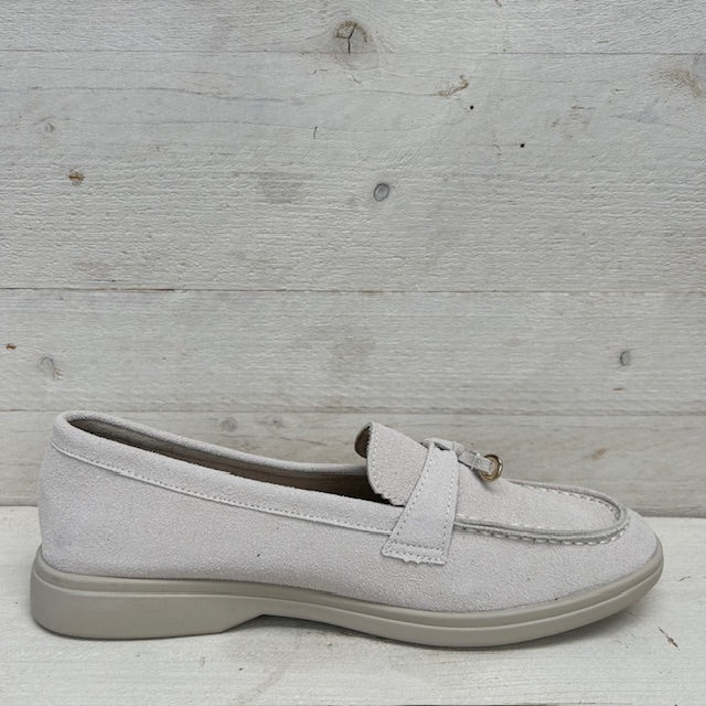 Suèdine espadrilles met leuke afwerking beige